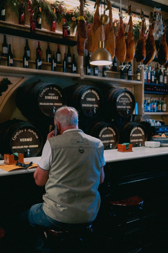 Traditional tapas bar interior in Seville